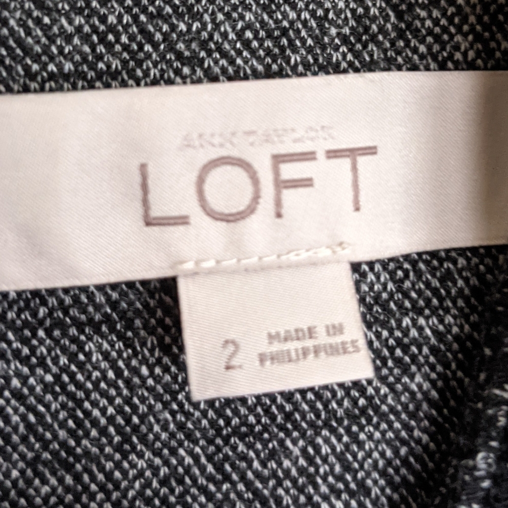 Loft Sheath Dress Black Ponte Knit Patterned Sleeveless - Picture 8 of 17